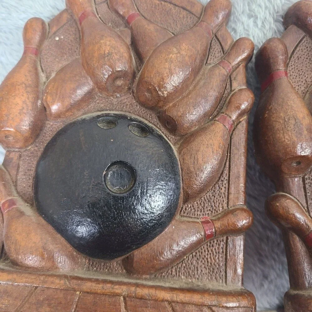 Vintage  10 Pin Alley Bowling‎ Bookends Collectable Antique